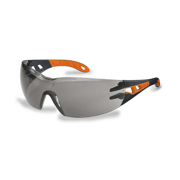 Uvex pheos szemüveg, fekete/narancs szár, füst színű lencse